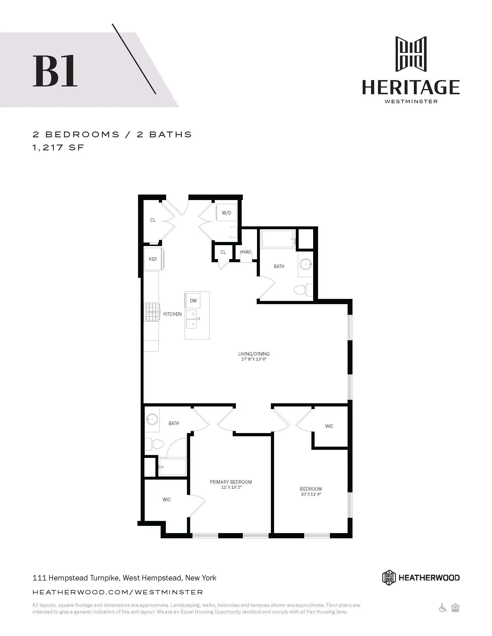 2 Bed, 2 Bath- B1 Floor Plan