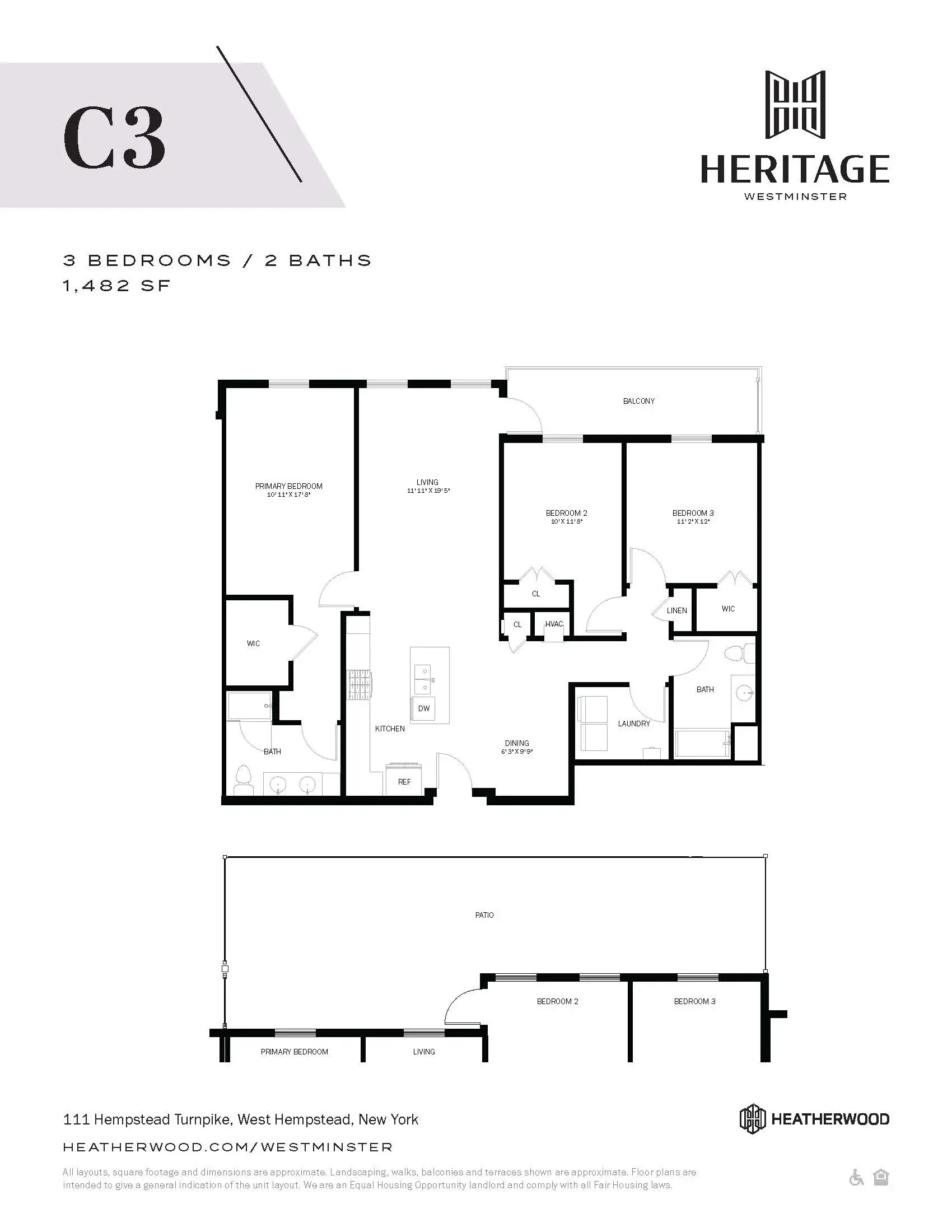 3 Bed, 2 Bath - C3 Floor Plan